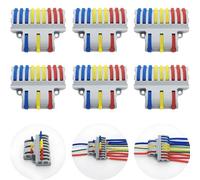 CESFONJER SPL-93 6 pcs Compact Wire Connectors, Lever Nut Assortment Conductor, 3 in 9 Out Electrical Connectors Blocks