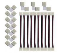 CESFONJER strip 4pin 10mm Wide Connector Solderless Right Angle Corner 4 Pin L Shape 20pcs in Total for RGB 5050 LED strip