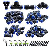 CESFONJER Water Pipe Quick Qonnect Connector Set, Plastic 6mm ID Push Quick Connect Couplings, Garden Hose Connectors for Watering Irrigation Lawn Terrace System