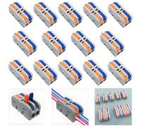 CESFONJER Wire Connectors, 14 Pcs New mini Lever Nut Connector, SPL-2M Compact Wire Connectors, Quick Terminal Block Cable Connector (Multicolor)