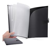 Cesil 10-Pocket File Folder, Letter A4 Paper Project Organizer Folders with Snap Button, Plastic Document Organizer for School Office Home
