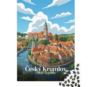 Český Krumlov Czech Republic Illustration Jigsaw Puzzle, 1000 Piece | For screen-free Christmas time, this 1000-piece jigsaw puzzle for adults offers 1000 pieces for the Christmas break.