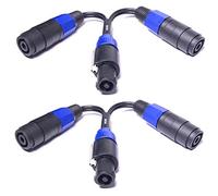 CESS-132 Speakon Splitter Cable, Speak-on Break Out for Speaker Cable, 2 Pack (1-Male to 2-Female)