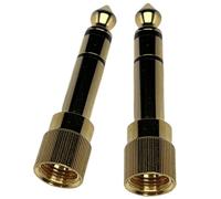 CESS 2-Pack 1/4" Stereo Phone Screw-On Adapter - Male 1/8" to Male 1/4" - 3.5mm Stereo to 6.35mm Stereo