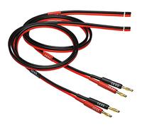 CESS-225-3f Banana Plug Adapter Connector to Bare Wire Open End Audio Cable DIY for Speakers & Amplifier, 2-Channel, 14 Gauge (3 Feet)