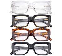 CessBlu 4 Pack Reading Glasses Oversized Readers Eyeglasses for Women +2.0