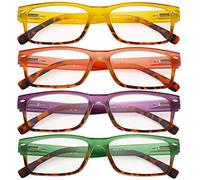 CessBlu Ladies 4 Pack Reading Glasses Rectangular Eyeglasses for Women Reading +2.75