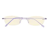 CessBlu Ladies Blue Light Blocking Glasses Anti Glare UV with Yellow Filter Eyeglasses for Women Reading Screen Rimless (Purple)+3.5