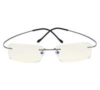 CessBlu Titanium Computer Glasses Reading Eyeglasses Frameless Readers Blue Light Filter(Gunmetal)+2.25