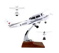Cessna 172 1:30 Scale Static Aircraft Model - 28cm ABS Alloy & Resine Plane with Display Stand, Detachable Wings & Wheels, Perfect for Aviation Collectors, Office/Home Decoration