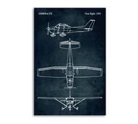 Cessna 172 Airplane Bluepr Poster Decorative Painting Canvas Wall Posters And Art Picture Print Modern Family Bedroom Decor Posters 12x18inch(30x45cm)