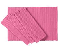 C'est Ca Textiles Ribbed Cotton Placemats, Set of 4, Azalea Pink