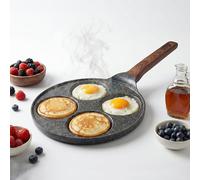 C'est Home Non-Stick Mini Pancake Pan - 26cm American Style 4-Hole Pancake Maker, Frying Eggs, Dosa, Crepe Pan - Induction Hob Safe