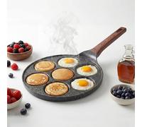 C'est Home Non-Stick Mini Pancake Pan - 26cm American Style 7-Hole Pancake Maker, Frying Eggs, Dosa, Crepe Pan - Induction Hob Safe