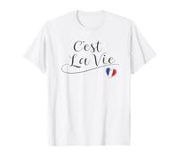 C'est La Vie French Words France Flag Heart Quote T-Shirt