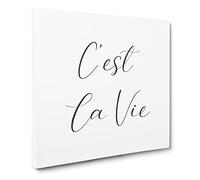 C'est La Vie Modern Typography Quote Canvas Print | Gallery Wrapped 30mm Frame Wall Art | 20x20 inches | Ready to Hang | Modern Typography Picture | Living Room Bedroom Lounge Office