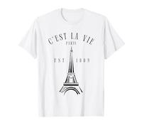C'est La Vie Paris Lovers Vintage Eiffel Tower Paris France T-Shirt