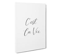 C'Est La Vie Typography Canvas Print for Living Room Bedroom Home Office Décor, Wall Art Picture Ready to Hang, 30 x 20 Inch (76 x 50 cm)