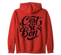 C'est Si Bon French Script Lettering Design Zip Hoodie
