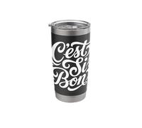 C'est Si Bon French Script Typography Stainless Steel Insulated Tumbler