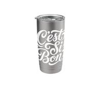 C'est Si Bon French Script Typography Stainless Steel Insulated Tumbler