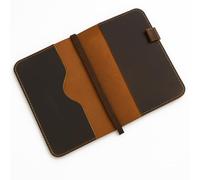 CestAntiQ, A5 Leather journal cover, Refillable Journal Cover for Large and Medium A5, Leather Handmade Notebook Cover, 9 x 6 Inches Leather Bound Journal (Brown)