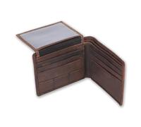 CestAntiQ Full Grain Leather RFID Blocking Bifold Wallet for Men with Guitar Pick Holder, Slim Leather Billfold, Classic Gift Wallet, Brown, 4.5 x 3.5 x 0.59 Inch, Pass Case Wallet