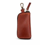 CestAntiQ Handmade Full Grain Leather Car Key Holder Zippered Coin Purse | Belt Loop Key Chain Compact Earphone Holder Multi-Functional Money Purse Elegant Leather Accessory Versatile Key Organizer