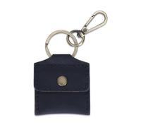 CestAntiQ Handmade Full Grain Leather Ring Pouch Keychain - Small Wedding Keepsake Organizer, Engagement Holder, Compact Ring Case for Men & Women, Travel Jewelry Pouch (Blue)