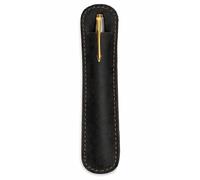 CestAntiQ Handmade Genuine Leather Single Pen Case, Luxury Black Fountain Pen Sleeve Holder, Protective Cover for Vintage and Modern Pens, Leather Pen Pouch, Gift for Pen Enthusiasts, Pen Storage