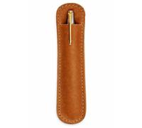CestAntiQ Handmade Genuine Leather Single Pen Case, Luxury Cognac Tan Fountain Pen Sleeve Holder, Protective Cover for Vintage and Modern Pens, Leather Pen Pouch Gift for Pen Enthusiasts Pen Storage