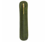 CestAntiQ Handmade Genuine Leather Single Pen Case, Luxury Green Fountain Pen Sleeve Holder, Protective Cover for Vintage and Modern Pens, Leather Pen Pouch, Gift for Pen Enthusiasts, Pen Storage