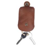 CestAntiQ, Handmade Leather Key Sleeve Key Ring Holder Vintage Cover Accessories Protective Key Case Cover Key protector, Tan, 3.5x2.5x.8