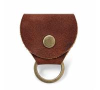 CestAntiQ Handmade Rustic Leather Guitar Pick Holder & Keychain Key Organizer, Tan Leather, Vintage Style, Durable Compact Design, Unique Musician Accessory & Custom Key Holder
