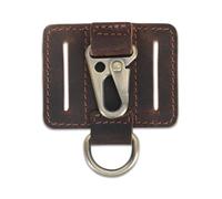 CestAntiQ Heavy Duty EDC Leather Key Ring Keychain Holder with Belt Loop, Key Fob Holder and Belt Clip for Men Brown, Brown, Medium