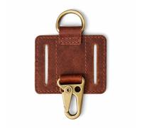 CestAntiQ Heavy Duty EDC Leather Key Ring Keychain Holder with Belt Loop, Key Fob Holder and Belt Clip for Men, Tan, Medium