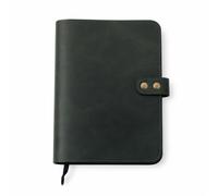 CestAntiQ Journal Cover - Rustic Leather Cover for 6x9 Top-Bound Spiral Steno Notebook, Handmade Refillable Cahier Cover, Leather Organizer for Journaling, Note Taking, Gifts (Green)