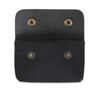 CestAntiQ Leather Double Coin Pouch Premium Cash & Card Holder Compact Cable Organizer Travel Makeup Bag, Handmade Artisan Craft Vintage Leather Accessories Multipurpose Wallet & Organizer, Black, 5 x