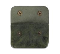 CestAntiQ Leather Double Coin Pouch Premium Cash & Card Holder Compact Cable Organizer Travel Makeup Bag, Handmade Artisan Craft Vintage Leather Accessories Multipurpose Wallet & Organizer, Green, 5 x