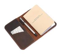 CestAntiQ Leather Field Notes Cover Card Slot, Brown, 3.5 X 5.5 in | Handmade Refillable Leather Cover Fits Field Notes And Cahier Pocket Notebooks, With Card Slot And Pen Holder For Travel