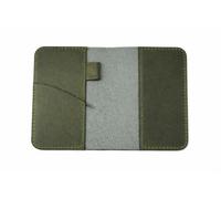 CestAntiQ, Leather Journal Cover for Field Notes, Notebook Cover for Cahier, Wallet Case, (3.5 x 5.5 in.) Cards Slot/Refillable Travelers Pocket Notebook Handmade with Pen Holder Green