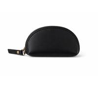 CestAntiQ, Leather Moon Pocket Coin Case, Mini Squeeze Coin Purse Pouch for Change, Black Leather Coin Holder Tray, Compact Wallet for Men & Women, Stylish & Durable, Elegant Coin Purse
