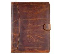 CestAntiQ, Leather Padfolio Legal Pad Portfolio Organizer | Handmade Executive Notebook Binder | Heavy Duty Full Grain Cow Hide Resume Interview Folio for Men Women, Rustic NoteBook Folder (brown)
