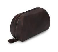 CestAntiQ, Leather Travel Makeup Bag Organizer for Women, Clear and Large Makeup Case with Brush Holders, Countertop Organizer, Large Makeup Pouch, Professional Makeup Toiletry Kit Bag (Brown), Brown,