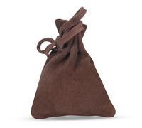 CestAntiQ Medieval Drawstring Coin Pouch, Vintage Brown Leather Bag for Cosplay, Handmade Full Grain Suede Coin Purse, Renaissance Style, Authentic Leather Money Bag for Adults
