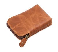 CestAntiQ Premium Full-Grain Leather Playing Card Case Zippered Card Deck Holder for Poker and Bridge Travel Accessory Secure Multi-Purpose Wallet Compatible for Cards Holder Tan
