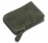 CestAntiQ Premium Full-Grain Leather Playing Card Case Zippered Card Deck Holder for Poker and Bridge Travel Accessory Secure Multi-Purpose Wallet Compatible for Cards Holder Green