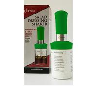Cestari KItchen Glass Salad Dressing Shaker Bottle with Mixer Insert, 10 oz, Green - Leak-Proof Dispenser with Measurements and Recipes