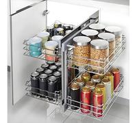 Cestello Estraibile Angolare per Cucina Mobiletto Portaoggetti con Cassetto Ammortizzato Portabottiglie e Spezie Soluzione Salvaspazio per nizzazione Domestica