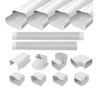 Cestluck 3'' 17 Ft PVC Decorative Pipe Line Cover Kit for Ductless Mini Split Air Conditioner-Full Set, No Other Parts Needed